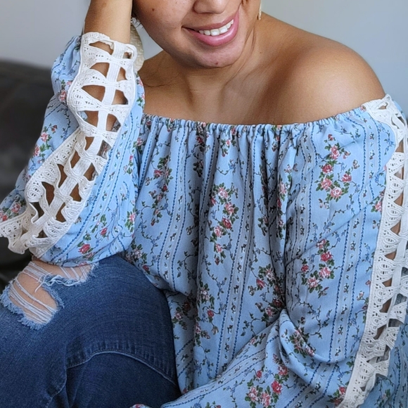 LOVE STORY OFF SHOULDER TUNIC TOP - Picture 3 of 15